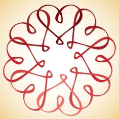 Interlinked Heart Circle in vector format N3
