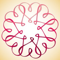 Interlinked Heart Circle in vector format N4