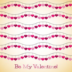 Wavy hearts Valentine's Day card in vector format N2