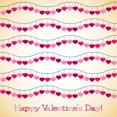 Wavy hearts Valentine's Day card in vector format N4