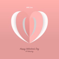Paper heart shape cut Vector decorate concept