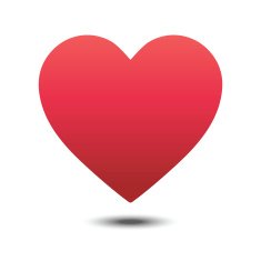 red heart isolated