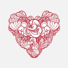 vector ornamental vintage beautiful heart isolated N2