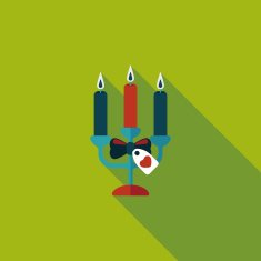 Valentine's Day candle flat icon with long shadow eps10 N28