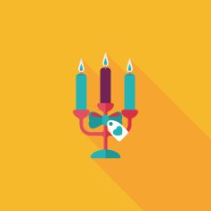 Valentine's Day candle flat icon with long shadow eps10 N29