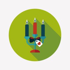 Valentine's Day candle flat icon with long shadow eps10 N32