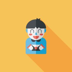 Valentine's day boy flat icon with long shadow eps10 N6