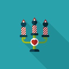 Valentine's Day candle flat icon with long shadow eps10 N35