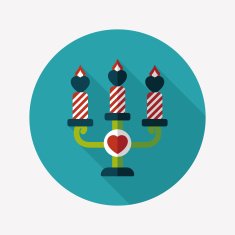 Valentine's Day candle flat icon with long shadow eps10 N39