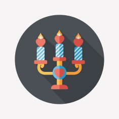 Valentine's Day candle flat icon with long shadow eps10 N40