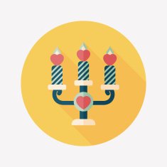 Valentine's Day candle flat icon with long shadow eps10 N42