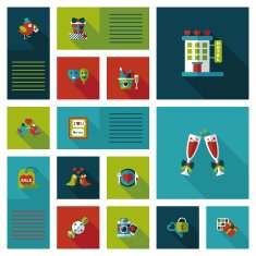 Valentine&acirc;ÂÂs Day ui flat design background set eps10 N11