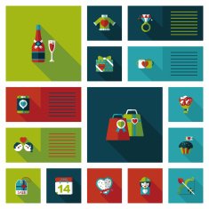 Valentine&acirc;ÂÂs Day ui flat design background set eps10 N12