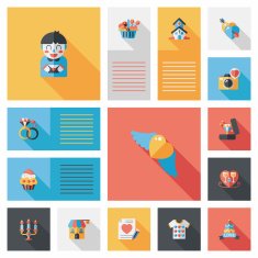Valentine&acirc;ÂÂs Day ui flat design background set eps10 N13