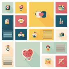 Valentine&acirc;ÂÂs Day ui flat design background set eps10 N45