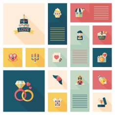 Valentine&acirc;ÂÂs Day ui flat design background set eps10 N46
