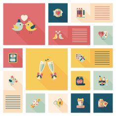 Valentine&acirc;ÂÂs Day ui flat design background set eps10 N47