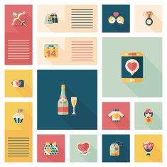Valentine&acirc;ÂÂs Day ui flat design background set eps10 N48