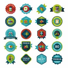 Valentine&acirc;ÂÂs Day badge flat banner design background set eps10 N11