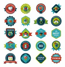 Valentine&acirc;ÂÂs Day badge flat banner design background set eps10 N12