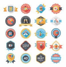 Valentine&acirc;ÂÂs Day badge flat banner design background set eps10 N14