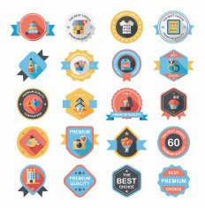 Valentine&acirc;ÂÂs Day badge flat banner design background set eps10 N19