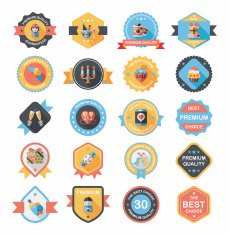 Valentine&acirc;ÂÂs Day badge flat banner design background set eps10 N20