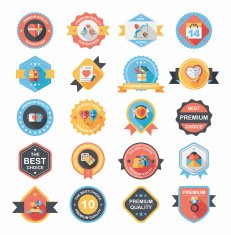 Valentine&acirc;ÂÂs Day badge flat banner design background set eps10 N21