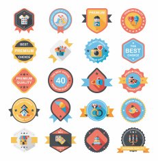 Valentine&acirc;ÂÂs Day badge flat banner design background set eps10 N22