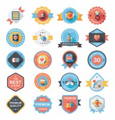 Valentine&acirc;ÂÂs Day badge flat banner design background set eps10 N23