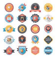 Valentine&acirc;ÂÂs Day badge flat banner design background set eps10 N24