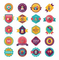 Valentine&acirc;ÂÂs Day badge flat banner design background set eps10 N25