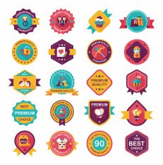 Valentine&acirc;ÂÂs Day badge flat banner design background set eps10 N26
