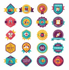 Valentine&acirc;ÂÂs Day badge flat banner design background set eps10 N30