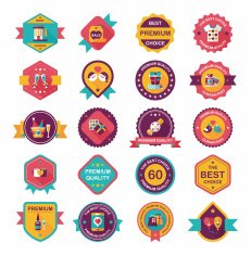 Valentine&acirc;ÂÂs Day badge flat banner design background set eps10 N32