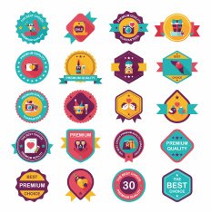 Valentine&acirc;ÂÂs Day badge flat banner design background set eps10 N35