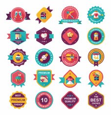 Valentine&acirc;ÂÂs Day badge flat banner design background set eps10 N36