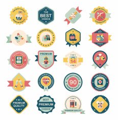 Valentine&acirc;ÂÂs Day badge flat banner design background set eps10 N38