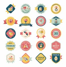 Valentine&acirc;ÂÂs Day badge flat banner design background set eps10 N39