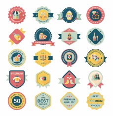 Valentine&acirc;ÂÂs Day badge flat banner design background set eps10 N41