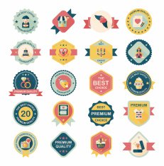 Valentine&acirc;ÂÂs Day badge flat banner design background set eps10 N43