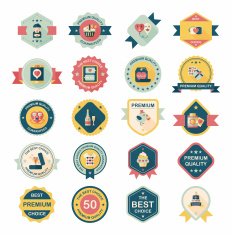 Valentine&acirc;ÂÂs Day badge flat banner design background set eps10 N46