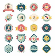 Valentine&acirc;ÂÂs Day badge flat banner design background set eps10 N47