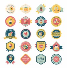 Valentine&acirc;ÂÂs Day badge flat banner design background set eps10 N48