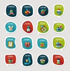Valentine&acirc;ÂÂs Day speech bubble banner flat design background se N49