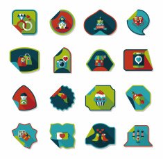 Valentine&acirc;ÂÂs Day sticker banner flat design background set eps N7