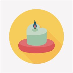 Valentine's Day candle flat icon with long shadow eps10 N45