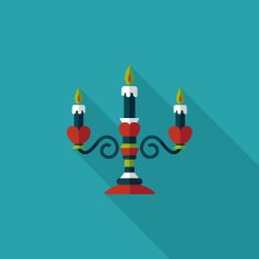 Valentine's Day candle flat icon with long shadow eps10 N46