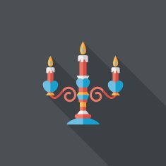 Valentine's Day candle flat icon with long shadow eps10 N47