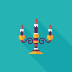 Valentine's Day candle flat icon with long shadow eps10 N48